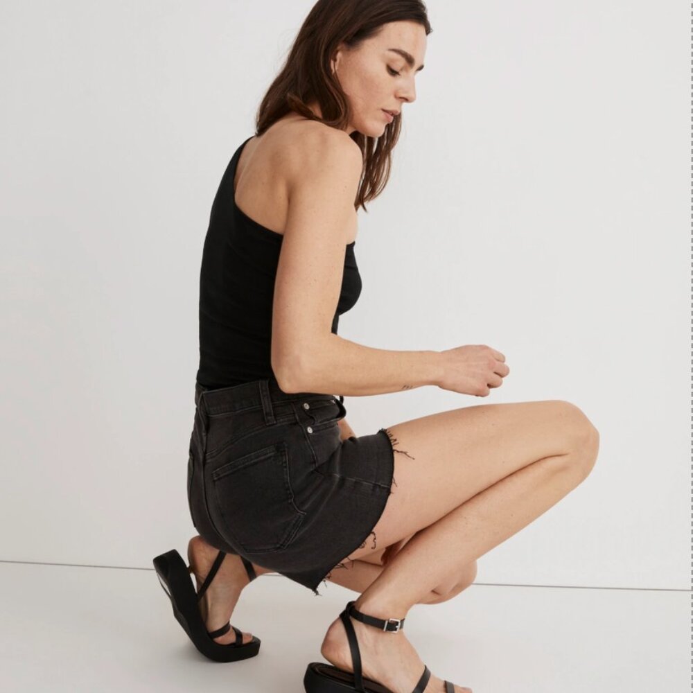 Madewell High Rise Denim Shorts Charcoal Color Sz 27